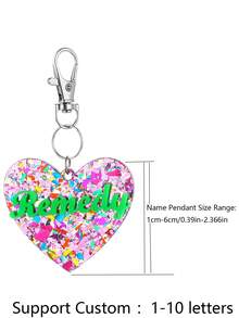定制个性化珠宝闪亮心形钥匙扣，带有她的圣诞名字背包吊饰钥匙扣单身派对礼物团队礼物教师礼物圣诞礼物给她，雕刻，耐用，不锈钢，彩色，可爱，迷人，有趣，卡哇伊，Y2K，时尚，男女通用，休闲，定制，个性化，独特，定制，适合他的理想礼物，适合她，她，男朋友，女朋友，家人，朋友，儿童，周年纪念日，情人节，母亲节，生日，儿童节，父亲节，毕业典礼，婚礼，乔迁