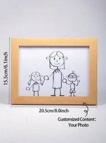 Khung màu gỗ ảnh phác thảo vẽ tay được cá nhân hóa theo yêu cầu, món quà lý tưởng cho sinh nhật và ngày lễ, nâng cao tính thẩm mỹ và nội thất của căn phòng - Màu gỗ - Xem 8