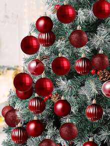 36pcs Blue Christmas Ball Ornament Set For Christmas Tree Decoration Birthday Home Decor Christmas Decorations Room Decor Winter - Multicolor - View 8