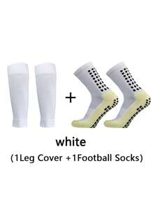 运动户外足球袜腿套套装（1双足球袜+1双腿套）1双训练运动防护单层腿套 男士压缩腿套 橄榄球运动针织吸汗腿袜 1双成人专业足球训练足球袜 方形纯色硅胶防滑足球袜 男士户外运动透气吸汗足球袜 加厚毛巾底 中筒运动 多种颜色可供选择 加厚针织底透气吸汗足球袜 中筒运动 多种颜色可供选择 - 彩色 - 查看 4