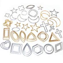 20 chiếc Trăng Sao Thả Trái Tim Hạt Charm Nhỏ Vàng Mặt Dây Thép không gỉ Mở Bezels Rỗng Khung Khuôn Viền DIY Trang Sức làm - Mặt dây chuyền nhỏ bằng thép không gỉ - Xem 8
