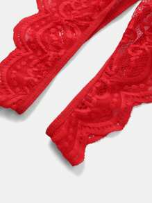 Đồ lót ren hở đáy gợi cảm, bodysuit, co giãn, thời trang và cá tính để đi chơi, phong cách Baddie - Đỏ - Xem 4