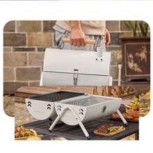Portable BBQ Grill For Outdoor Camping, Picnics, And More - Compact And Convenient With Easy Assembly And Cleaning - 黑色 - 查看 3