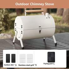Portable BBQ Grill For Outdoor Camping, Picnics, And More - Compact And Convenient With Easy Assembly And Cleaning - 黑色 - 查看 5
