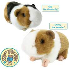 7 英寸可爱豚鼠毛绒玩具，充满逼真的填充动物，柔软的豚鼠玩偶玩具，男孩和女孩主题派对用品装饰 - 彩色 - 查看 5