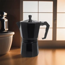 Italian Style Aluminum Moka Pot Regular Black European Coffee Maker Octagonal Coffee Pot Filter Coffee Pot School Supplies Back To School