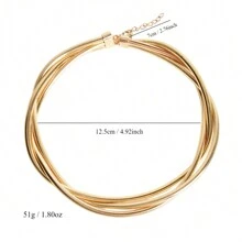 1pc Fashionable And Simple Gold/Silver Snake Bone Chain Collar Necklace For Women Suitable For Daily Wear - Make a Collar - View 2