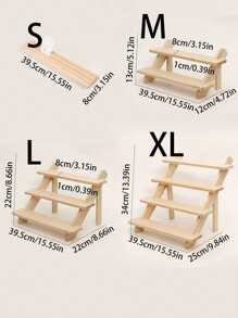 1pc Wooden Stepped Jewelry Display Stand, Creative Accessory Display Rack, Tabletop Organizer Shelf, Multilayer Display Stand