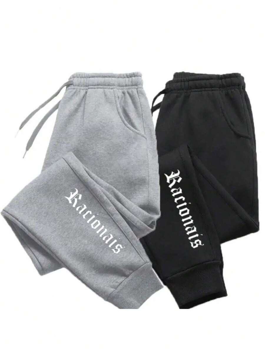 Kit 2 Jogger Sweatpants Racionais 's Unisex - màu đen - Xem 1