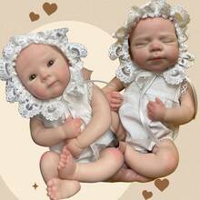 13 Inch Adorable Silicone Girl Handmade Real Touch Newborn Reborn Doll For Gift Or Collection - Multicolor - View 12