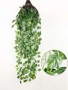 1入組人造葉蔓假牆掛綠植物，適用於陽臺餐廳家居裝飾，花園派對婚禮裝飾 - 彩色 - 查看 4