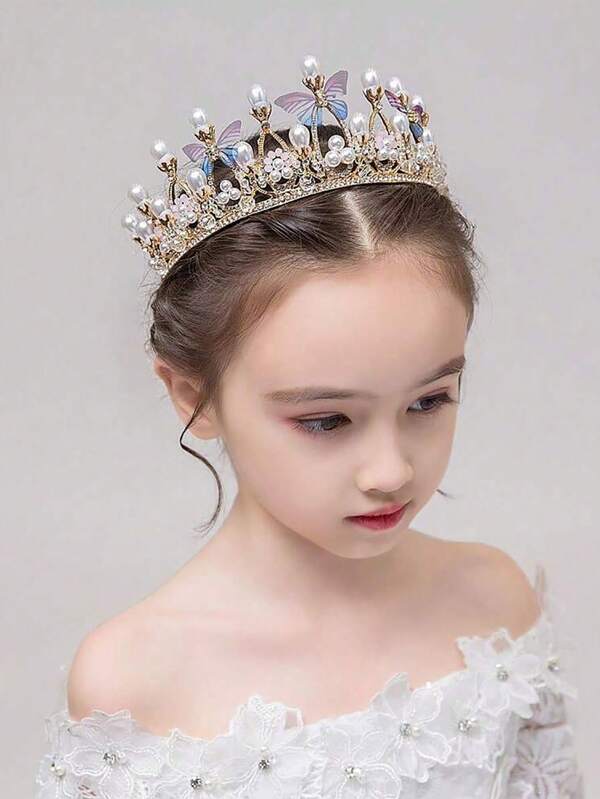 1 Peça Coroa de Aniversário Tiara de Strass para Meninas, Acessórios para Cabelo Coroa de Princesa com Brilho, Presilha de Cabelo, Tiara para Meninas Pequenas, Decoração de Cabelo para Festa de Aniversário