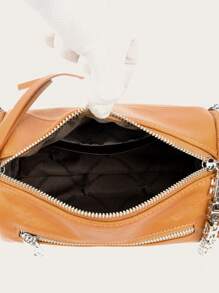 Leather Small Bag Women's 2022 Boston Bag Cowhide Cylinder Bag Versatile Casual First Layer Cowhide Shoulder Crossbody Bag - Yellow - View 9