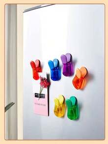 3入/6入組磁性冰箱裝飾貼紙，食品封口夾，家庭廚房創意食品保鮮防潮小吃封口夾