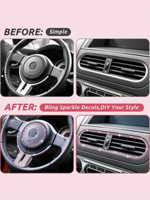 1码汽车钻石镶嵌装饰条DIY 1件 女士礼物 - 粉色 - 查看 4