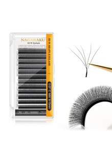 12Rows NAGARAKU 5D W Shape Pro Max Premade Volume Fans Eyelash Extensions Bundle Eyelashes Clover Bloom Autofan Mesh False Lashes W Shape Clover Premade Blooming Hand Woven Fans Volume Cashmere Wispy Send In Random Packaging Lash Clusters, Eyelash Clusters, Individual Eyelashes, Lashes, Fake Lashes - C - View 2