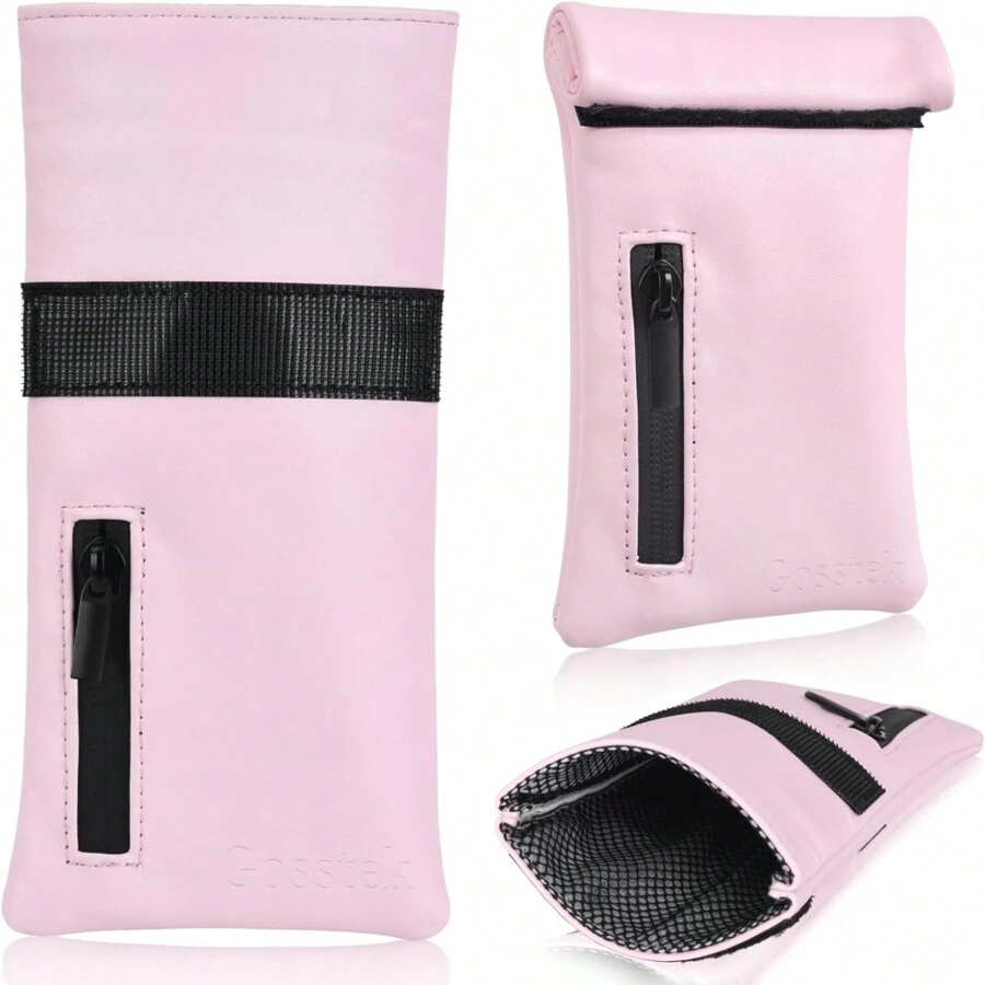 JBNG Pocket Size Smell Proof Storage Bag PU Leather Smell Proof Case For Home And Travel - Black - View 1