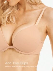 Wingslove 提拉塑形T恤文胸：采用可调节交叉肩带和顺滑面料，提供提拉塑形效果，打造更丰满圆润的胸型，带来全天舒适体验。适合日常穿着、正式场合和休闲装扮，是追求可靠塑形内衣人士的理想之选！ - 藕粉色 - 查看 4