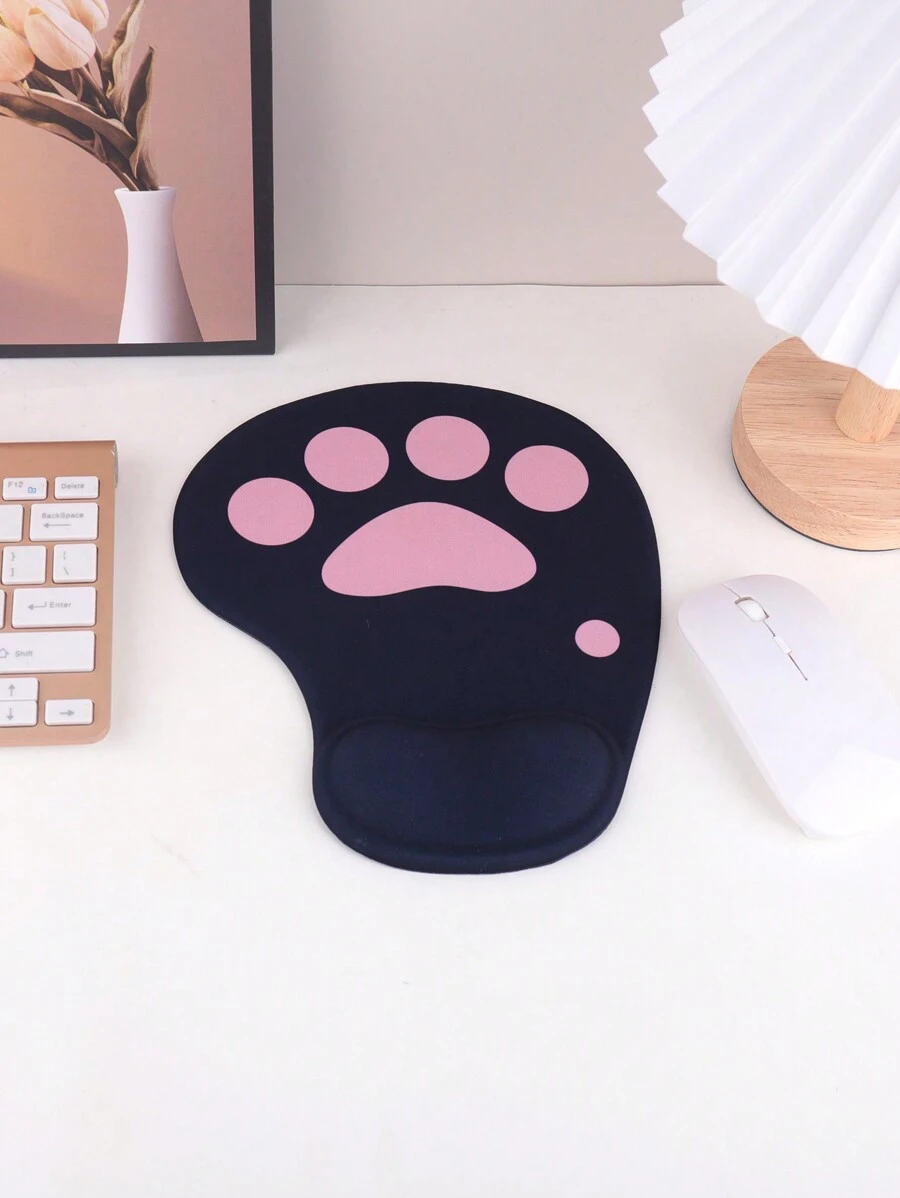 1 set composto da tappetino per mouse e poggiapolsi con motivo a zampina di gatto - Poggiapolsi per mouse 3D, dimensioni 9*7.6 pollici/22.86*19.3 cm, con supporto riempito in gel, tappetino da gaming ergonomico, superficie confortevole, base antiscivolo, utilizzabile anche come articolo per l'ufficio e per il rientro a scuola