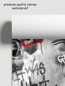 1入組帆布印花畫，現代藝術，雕塑塗鴉，北歐經典風格，入口/走廊，臥室牆上裝飾，客廳沙發背景，裝飾海報(不帶框架)，最大尺寸達60*90cm，是理想的完美禮物，家居裝飾，PVC硬管安全包裝 - 彩色 - 查看 3