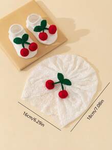 1 Set Baby Girl Cute Cherry Lace Hollow Out Sunhat And Socks, Fresh Style For Spring/Summer - 1PC - View 11