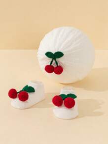 1 Set Baby Girl Cute Cherry Lace Hollow Out Sunhat And Socks, Fresh Style For Spring/Summer - 1PC - View 7