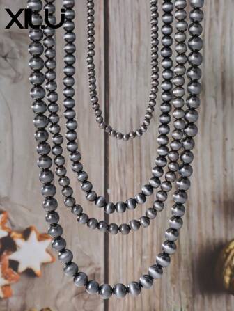 西部牛仔風格串珠項鍊,適合日常佩戴,搭配各種服裝