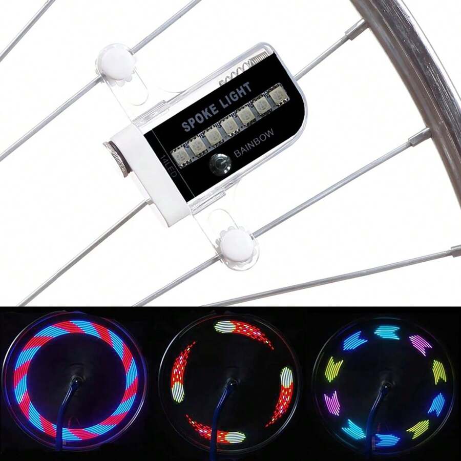 32LED Switchable Bicycle Wind Fire Wheels Double-Sided Colorful Spoke Lights, Mountain Bike & Fixed Gear Cycling Equipment, Night Riding Warning Light - one-size - View 1