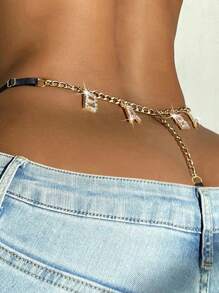 Custom Thongs With Gold Pendants, Personalized Names Available; Sequined Bikini Couple Outfits, Stylish And Colorful; Custom-Made, Unique; Winter Fashion Custom-Made; The Ideal Gift For Him/Her; Perfect For Boyfriend/Girlfriend, Family, Or Friends; Suitable For Rave Parties; Custom-Made Sexy Women's Lingerie And Clothing; Street Casual Fashion; Bridal Lingerie, Quick-Drying - Black - View 3