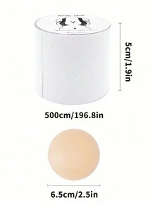 1 Roll Invisible Lift Tape, 4pcs Nude Silicone Nipple Covers, Waterproof Silicone Nude Nipple Pasties For Men & Women - Multicolor - View 2
