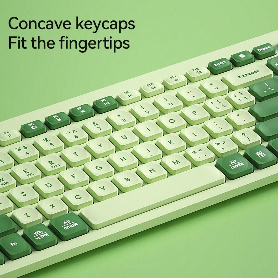 Dual Mode Wireless Bluetooth Keyboard, Silent Ergonomic Design With