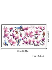 1pc Simple Branch, Bird, And Flower Wall Sticker For Home Decor, Electrostatic Glass & Window Sticky, Self-Adhesive Waterproof Decal Vinyl Decal,For Bedroom Decor,Room Decor Items,For Halloween Decor,Fall Decor,Classroom Decorations,Removable Sticker - Multicolor - View 10