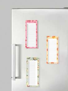 1 paquete/7 piezas Bloc de notas magnético grande para listas de la compra, listas de tareas pendientes y recordatorios - con respaldo magnético resistente, diseño de frutas, 50 hojas/paquete, mejor regalo - Multicolor - Ver 5