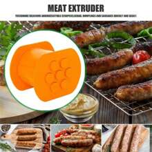 Embutidor de salchicha Cevapcici, máquina de hacer 7 salchichas a la vez, prensa para tiras de carne de perro caliente hecho a mano, moldes antiadherentes, formador de albóndigas, herramientas para barbacoa y accesorios de BBQ