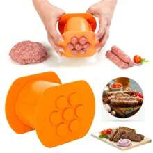 Embutidor de salchicha Cevapcici, máquina de hacer 7 salchichas a la vez, prensa para tiras de carne de perro caliente hecho a mano, moldes antiadherentes, formador de albóndigas, herramientas para barbacoa y accesorios de BBQ