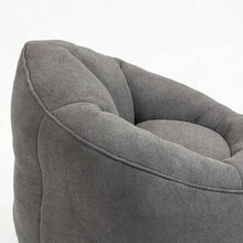 Bedding Bean Bag Sofa Chair High Pressure Foam Bean Bag Chair Adult Material With Padded Foam Padding Compressed Bean Bag With Footrest - 灰色+超細纖維 - 查看 10