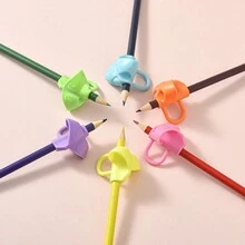 1入組/5入組三指握筆姿勢正確器，適用於兒童、小學生書寫姿勢矯正、筆握矯正 - 彩色 - 查看 1