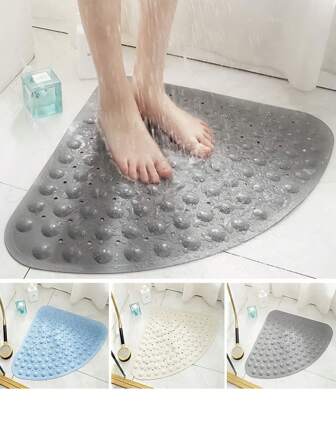 1pc Fan-Shaped Bathroom Anti Slip Mat, Shower Foot Mat For Shower And Shower, Massage Floor Mat For Bathroom, Bathroom, Shower Room, Shower Room