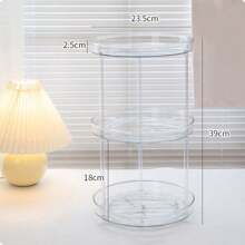 1 个圆形垂直可旋转化妆品收纳架、浴室台面收纳架和收纳架、梳妆台收纳架、化妆品收纳架 - 無色 - 查看 10