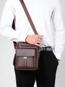 1pc Men's Shoulder/Crossbody/Waist/Hand Chest Bag, PU Water-Proof & Wear-Resistant Material With Large Capacity Pockets, Adjustable Strap, Convenient And Portable New Fashionable Business Bag Ideal Gift Simpler Classic Camping Sling Bags Winter Brown Bag Back To School Vintage Shoulder Bag Gift Bag Pack Cross Body Bag Spring Vintage Bags School Supplies Purse Sling Bag For Men Mini Bag Small Bag Office Bag Sling Bag Side Bags For Men Pouch