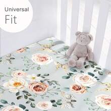 Pack N Play Sheets Fitted 2 Packs, Stretchy Ultra Soft Jersey Knit Pack And Play Sheets, Universal Fitted Portable/Mini Crib Mattresses Snug, Oliver Flora For Boy And Girl Love Valentine
