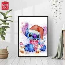 1入組鑽石畫夾到史迪奇卡通馬賽克套件，鑽石畫圖片色彩豐富，適合家居牆壁裝飾 - 彩色 - 查看 1