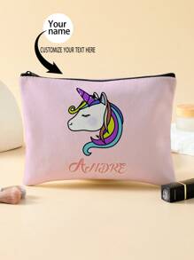 Nueva bolsa de cosméticos, bolsa de cosméticos con foto personalizada, se puede personalizar con tu diseño único, bolsa de cosméticos de lona ligera y resistente al agua con cremallera, también es perfecta para monedero, estuche de lápices, ideal para compras, citas, vacaciones, viajes, festivales, fiestas o como regalo. Vuelta al cole.