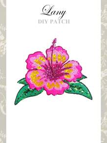 1 Piece Sequins Pink Flower Iron On Sewing On Patches For Clothing Diy Flower Style Bling Glitter Patches Skirt Applique Summer, School