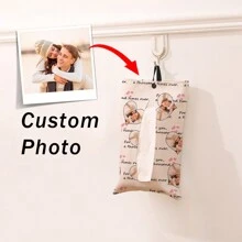 1 件个性化时尚定制图案/照片卫生巾纸巾收纳袋、布艺纸巾盒套、悬挂式纸巾架、家居装饰、纸巾收纳袋 - 彩色 - 查看 2