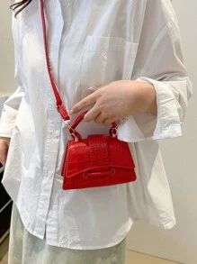 2025新款女款PU小眾斜挎包，肩背包，高端斜挎包；2025新款夏季Y2K風格小眾迷你鏈條包 - 紅色 - 查看 4