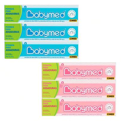 Kit 6 und Pomada Babymed 3 Azul / 3 Rosa