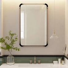 Decorative Wall Mirror 36x24 Inch Rectangular Accent Mirror With Metal Tube Edge For Livingroom Dining Room Bedroom Hallway - Black - View 3