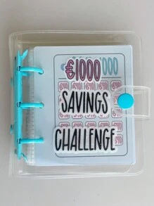 1pc MiNi Pocket Portable 1000 Savings Challenge Binder , Money Saving Binder, Savings Challenges Book With Envelopes, Envelope Savings Challenge, Mini Budget Binder With Cash Envelopes Back To School