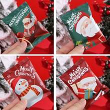 100 bolsas de embalaje para galletas navideñas - Bolsas reutilizables de aluminio para caramelos, chocolate y galletas - Material de PVC, decoraciones navideñas para fiestas festivas y suministros de envolver regalos (estilo aleatorio) Decoración navideña, Recuerdos de la fiesta de Navidad, Suministros para la fiesta de Navidad, Fiesta de Navidad, Feliz Navidad, Nochebuena - Multicolor - Ver 9